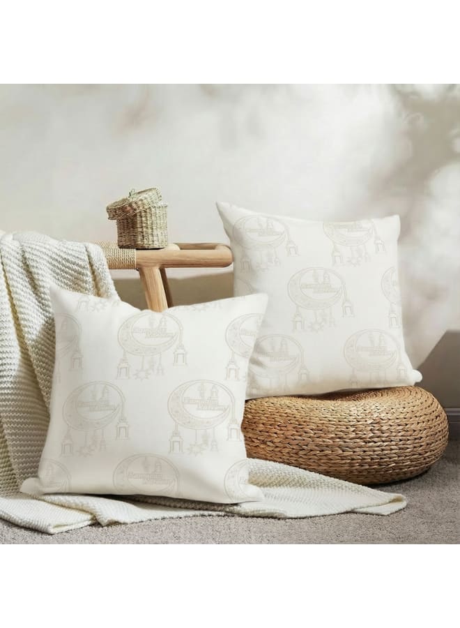  انتكس بيت الستائر أغطية وسائد رمضانية - أغطية وسائد فاخرة من الشانيل عالي الجودة - ديكور أنيق وبسيط لغرفة النوم وغرفة المعيشة - ناعمة، مقاومة للتجاعيد - طقم من قطعتين - Image 3